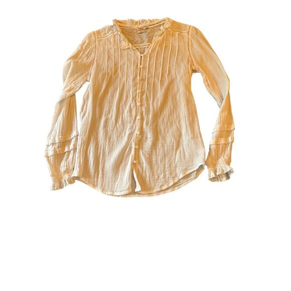 Faherty Womens Organic Cotton Button-Down Blouse S - Picture 1 of 5